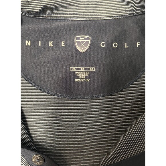 Nike Golf Dri-FIT UV Polo Shirt XL Gray Striped Renditions Logo Men's Performanc - Picture 9 of 12